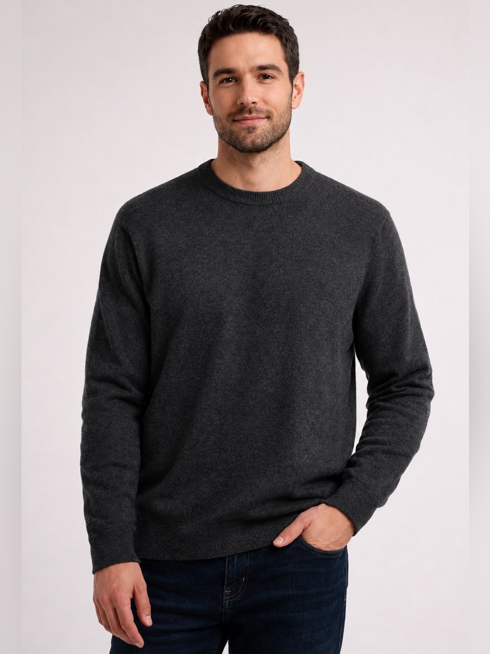 Jos. A. Bank Merino Wool Crewneck Sweater Gray Men’s S/M Business Casual